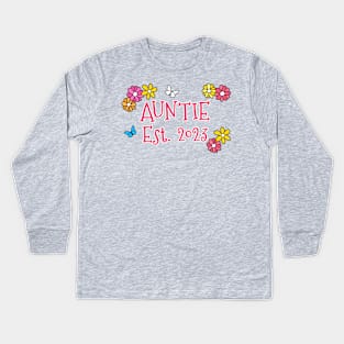 Auntie Est 2023 Mother's Day Mothering Sunday Kids Long Sleeve T-Shirt